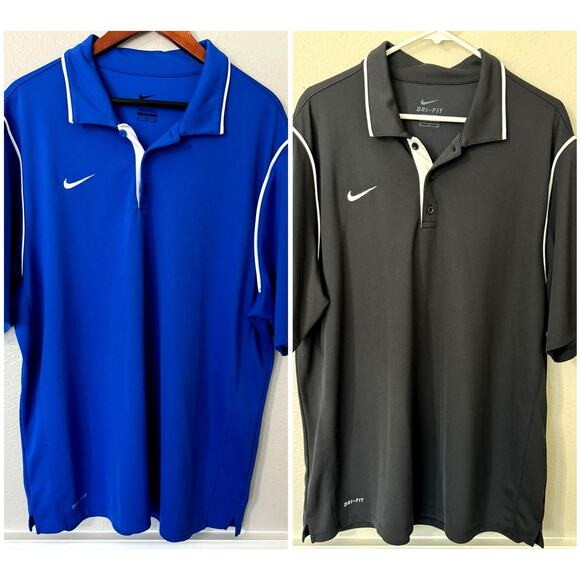 Nike Other - Lot of 2 Nike Dri-Fit Blue and Black Short Sleeve Polos Size XL